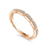 14K Rose Gold Spaced Diamond Ring