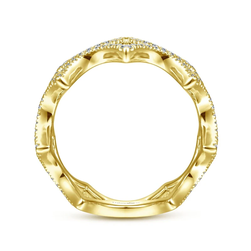14K Gold Diamond Waves Ring