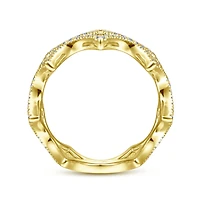 14K Gold Diamond Waves Ring