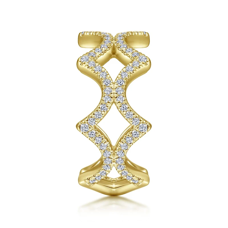 14K Gold Diamond Waves Ring