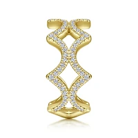 14K Gold Diamond Waves Ring