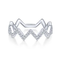 Zig Zag Diamond Ring 14K