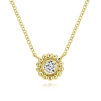 Beaded Bezel Diamond Necklace