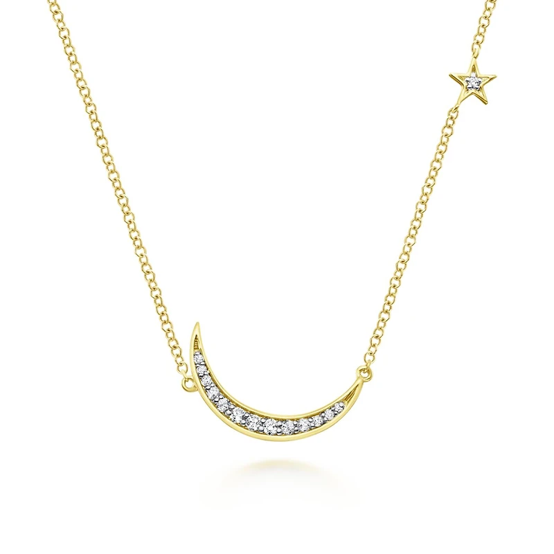 Moon and Star Necklace