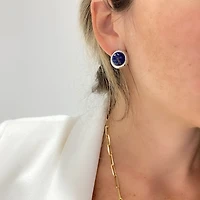 14K White Gold Lapiz Lazuli Earrings