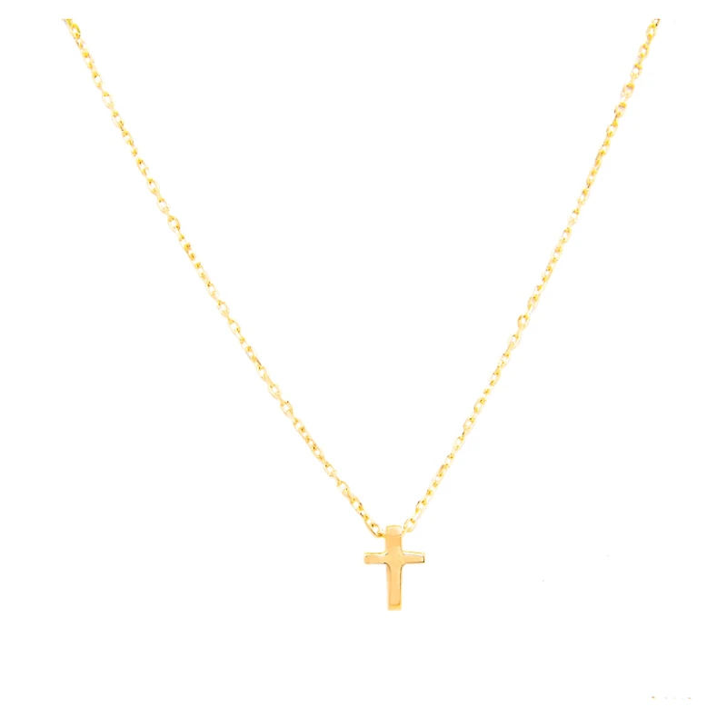 Mini Gold Cross 8MM Necklace