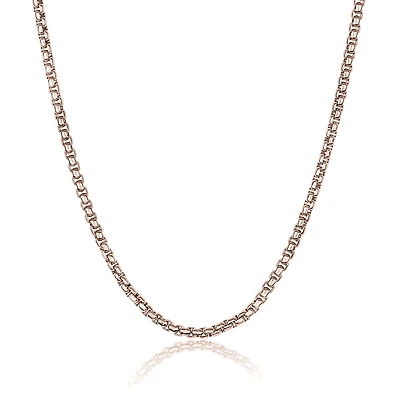 2.5mm Rose IP Steel Round Box Chain