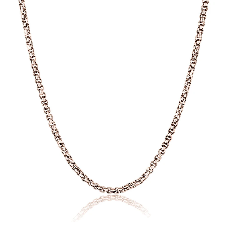 2.5mm Rose IP Steel Round Box Chain