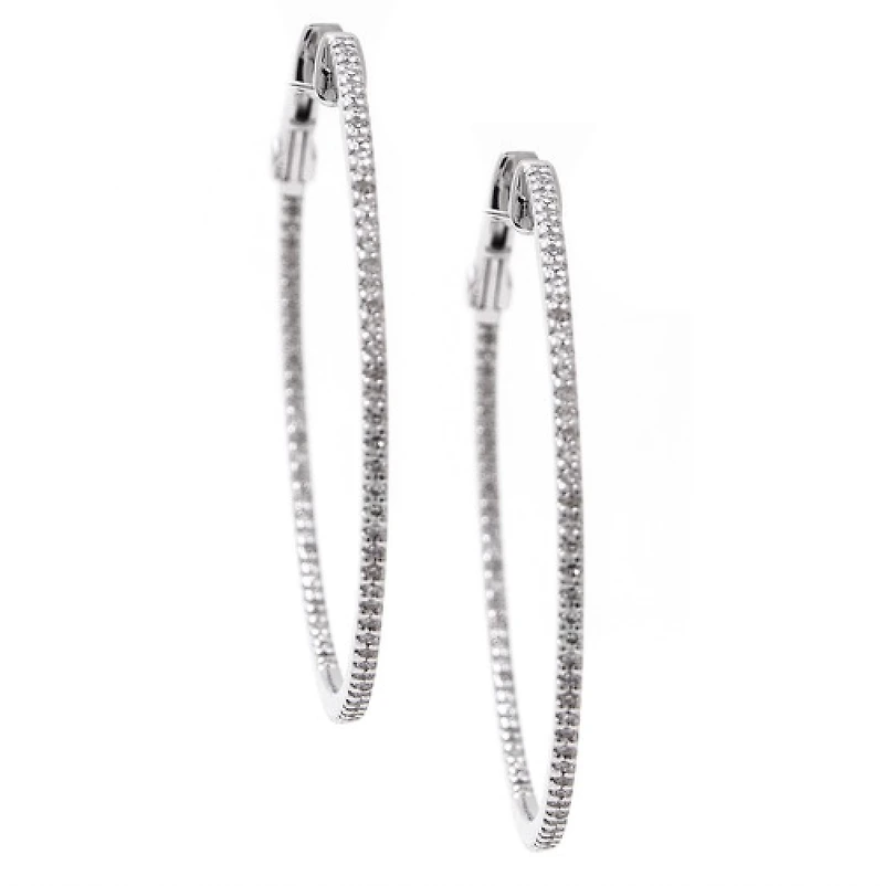 14K Diamond Hoop Earrings