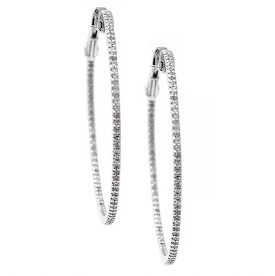 14K Diamond Hoop Earrings