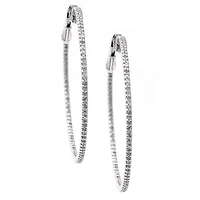 14K Diamond Hoop Earrings