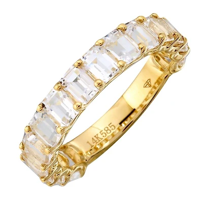 3.95ct Emeral Cut White Topaz ring