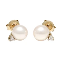 Diamond Pearl Duo Earrings