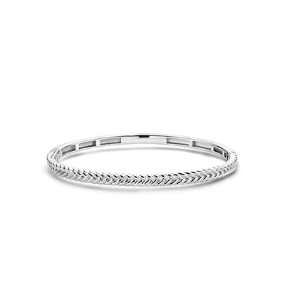 Braid Silver Bangle Bracelet