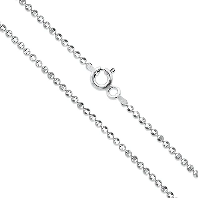 Ball Chain 1mm 14K White