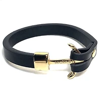 Yellow Anchor Leather Bracelet