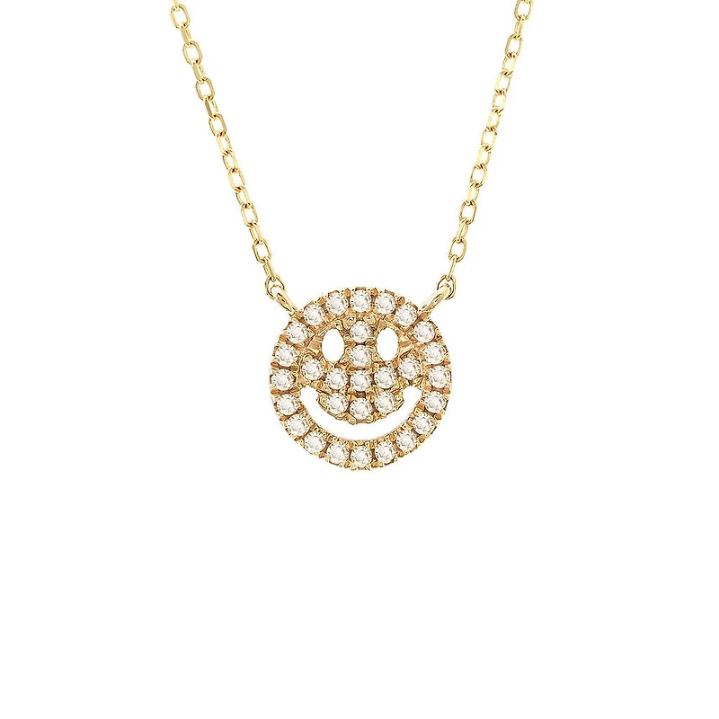 Smiley Face Diamond Necklace