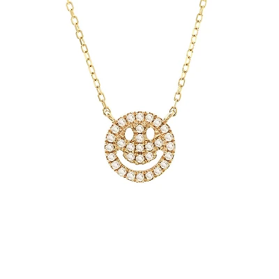 Smiley Face Diamond Necklace