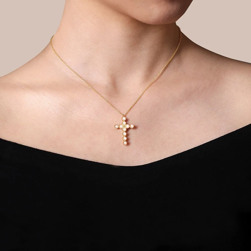 Pearl Cross Necklace