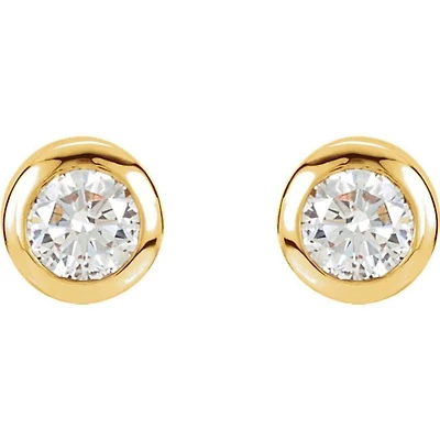 14K Zirconia Solitaire Stud Earrings