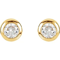 14K Zirconia Solitaire Stud Earrings