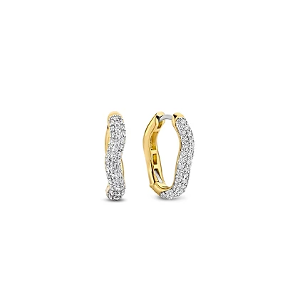 Wave Pave Huggie Earrings