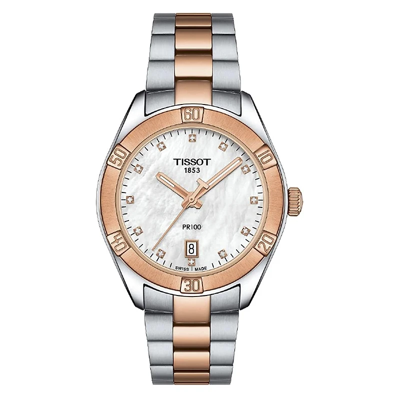 PR 100 Rose/Steel Mother Pearl Diamonds 36MM Watch
