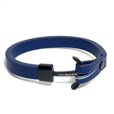 Black Anchor Leather Bracelet