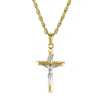 Two Tone 18MM Crucifix Kids Necklace