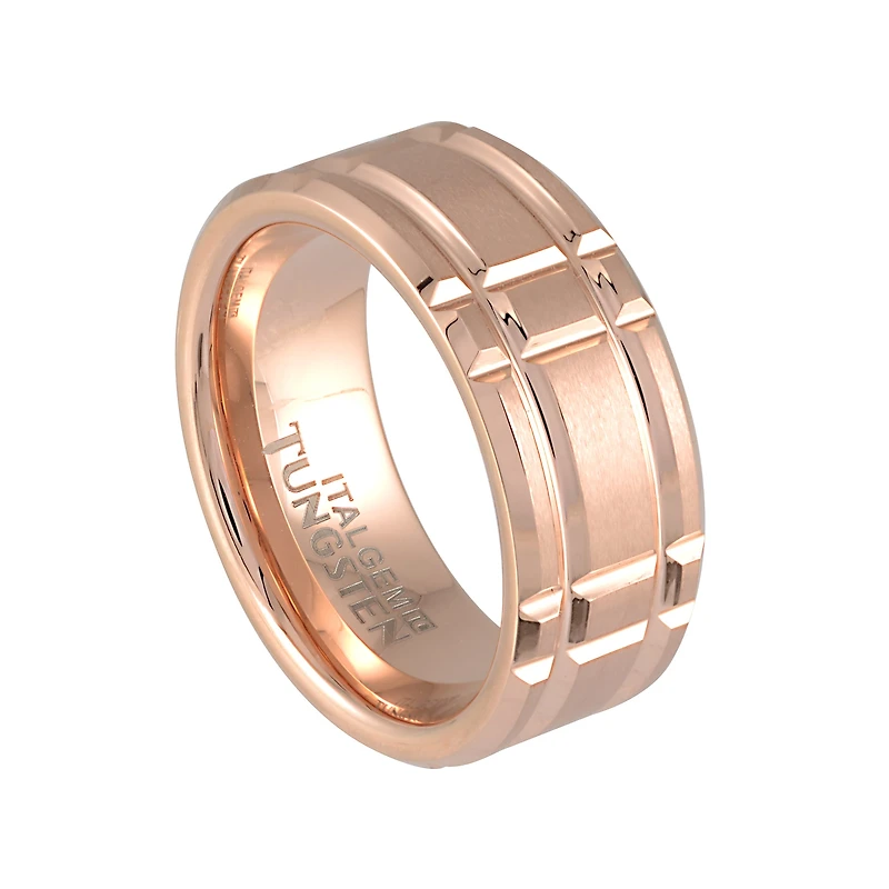 Rose Tungsten Rectangular 8mm Ring