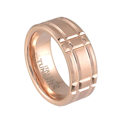 Rose Tungsten Rectangular 8mm Ring