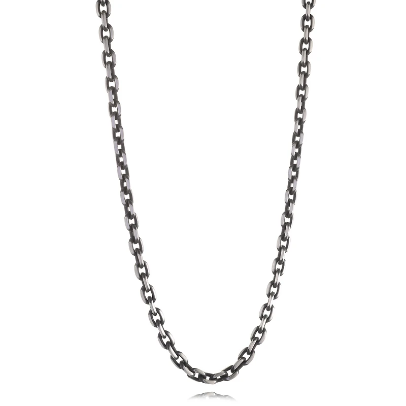 Black IP Steel Oval Link Chain