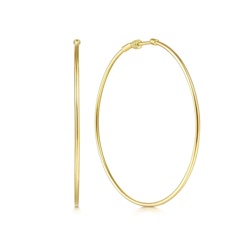 60mm Yellow Gold Hoop Earrings