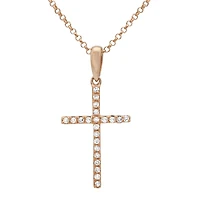 .06ct Diamond Rose Gold Cross Necklace