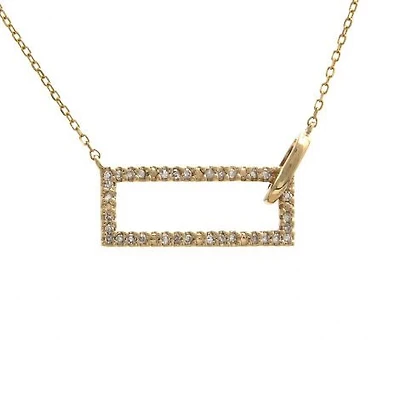 14K Diamond Rectangle Necklace