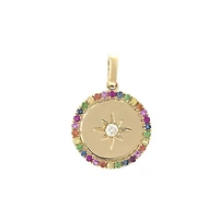 Rainbow Star Disk Necklace