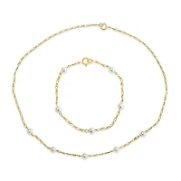 Kids Pearl Chain and Bracelet Set