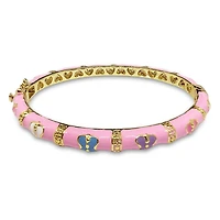 Pink MultiColor Butterfly Kids Bangle Bracelet