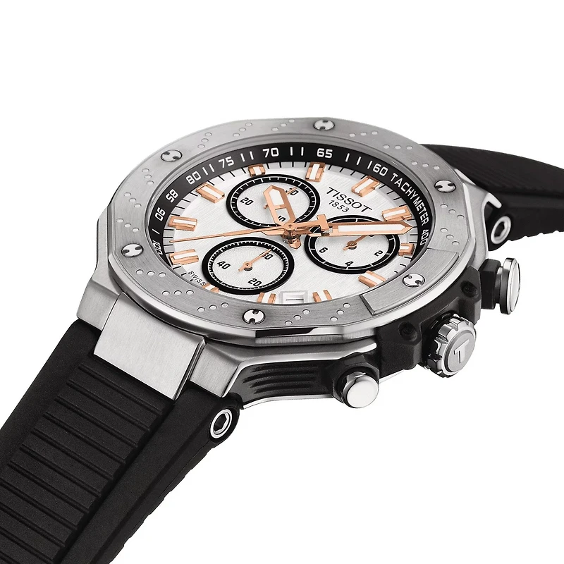 T-Race Steel/Black 45MM Watch
