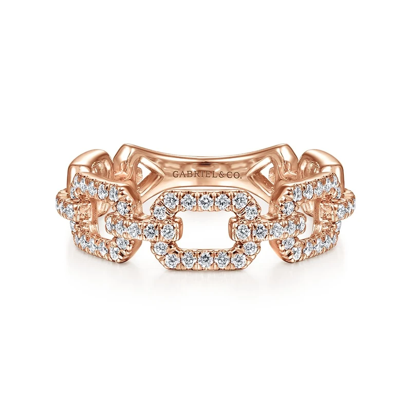 Rose Gold Diamonds Links Ring