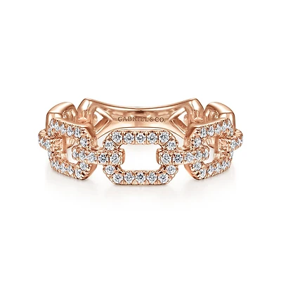 Rose Gold Diamonds Links Ring