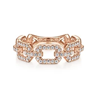 Rose Gold Diamonds Links Ring