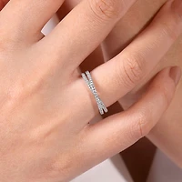 Diamond Criss cross White Gold Ring