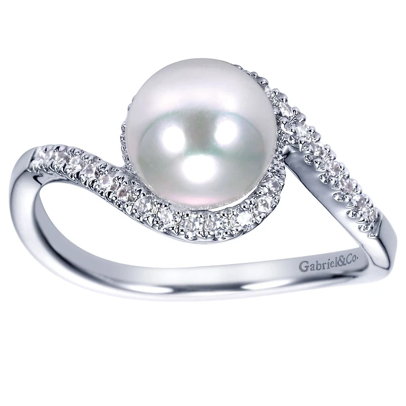 Pearl Diamond Bypass Ring