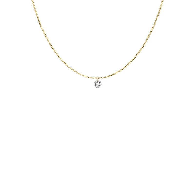 Drilled .27ct Diamond Necklace 18K