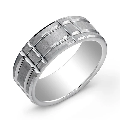 Tungsten Rectangular Cut 8mm Ring