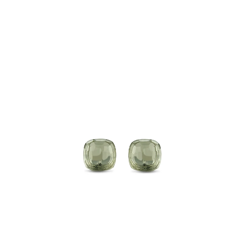 Green Faceted Stud Earrings
