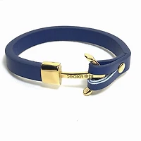 Yellow Anchor Leather Bracelet