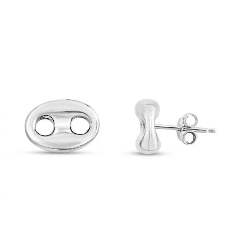 Puff Mariner Silver Stud Earrings 18MM