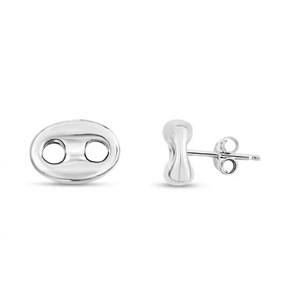 Puff Mariner Silver Stud Earrings 18MM